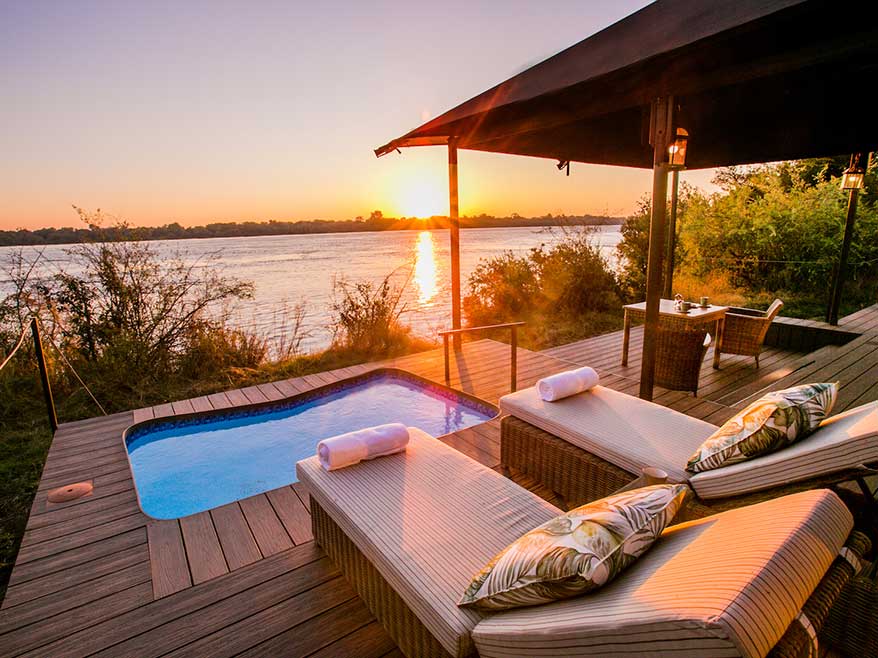 View of the sunrise over the Zambezi River
