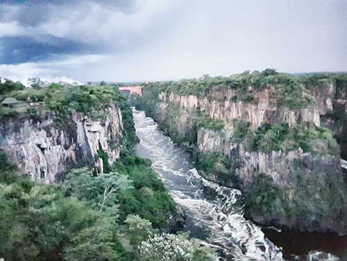 View of Victoria Falls and Bokota Gorge from The Lookout Cafe